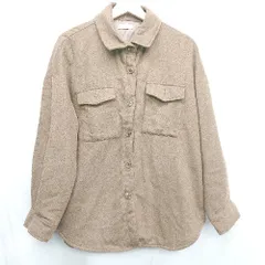 ◇ ⊇ earth music&ecology アース ミュージック＆エコロジー 長袖 シャツジャケット サイズF ブラウン レディース E  【1410290075722】