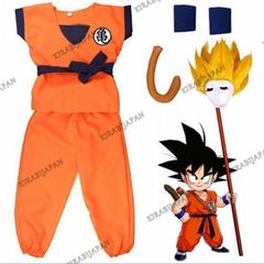 ドラゴンボール 大人用 子供用 なりきり 孫悟空 風 コスチューム ウィッグ 付き 豪華７点セット ハロウィン キッズ コスプレ衣装 コスプレ1