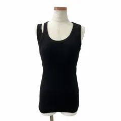 6 ROKU BEAUTY&YOUTH B&Y ロク ビューティーアンドユース COTTON RIB ASYMMETRY TANK TOP リブ タンクトップ アシメントリー 8617-299-0350 F 黒 ブラック 0506のサムネイル