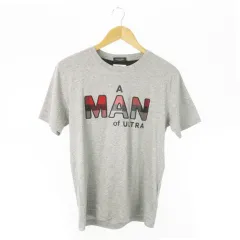 ブラックレーベルクレストブリッジ BLACK LABEL CRESTBRIDGE × アマンオブウルトラ A MAN of ULTRA 半袖Tシャツ クルーネック ロゴ刺繍 2 M グレー /AO20 ■GY03