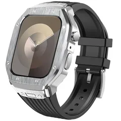 【新品】 [YOFITAR] for Apple Watch バンドとケースと背面ケースの3in1一体型デザイン 45mm/44mm apple watch 一体型バンド Apple Watch Series 9/SE/8/7/6/5/4対応 メンズ かっ 0