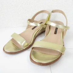 良品 PELLICO SUNNY ペリーコサニー ウェッジソール ストラップサンダル 34 21～21.5cm相当 ゴールド レディース 古着 中古 USED
