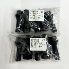 60°テーパー座 M12 P1.5 首下30mm 17HEX ブラック 10本 日本製