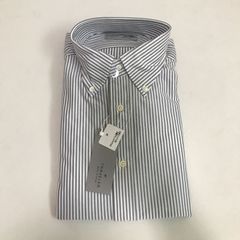 Maker'sShirt 鎌倉シャツ　長袖シャツ　グレー　ストライプ　41