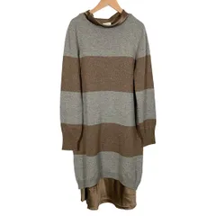 Brunello Cucinelli ブルネロクチネリ　コサージュ付ワンピース 春を謳歌する「ブルネロ クチネリ」のワンピース｜アースカラー