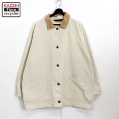 90s vintage Eddie Bauer 黒タグ 襟コーデュロイ 2ポケ ダック ジャケット レディース 表記XLサイズ