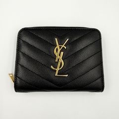 イヴサンローラン モノグラム コンパクト ジップアラウンド ウォレット 668288 レディース 財布 二つ折り財布 Yves Saint Laurent
