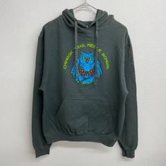 TULTEX パーカー フクロウ 梟 ダークグリーン【メンズS】