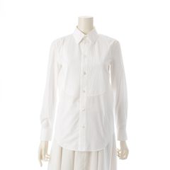 セリーヌ コットン プリーツ 長袖 ブラウス シャツ トップス 2C019464D ホワイト 36【中古】