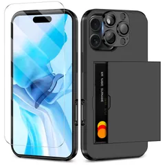 新品 COOLDEN 対応 iPhone 16 Pro ケース カード 収納 背面 いphone16Pro ケース カード入れ 手帳型 9H強化ガラスフィルム付き カメラレンズカバー保護付き カバー 米軍MIL規格 耐衝撃最強 落下防止 全面保護 指紋防止 擦