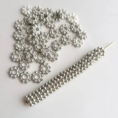 スペーサー【約 60個 】 お花 スペーサ  シルバー フラワー ビーズスペーサ－ 花 ハンドメイドアクセサリー( シルバー )