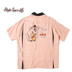 STYLE EYES スタイルアイズ 半袖 シャツ RAYON BOWLING SHIRT “JAX BEER” SE39458