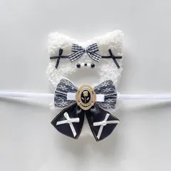 ホワイト＆ブラックねこ ぬい服 着ぐるみ にじぱぺっと10cm