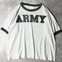 90s USA製 US ARMY 染み込み プリント 半袖 リンガー Tシャツ L / 90年代 アメリカ製 アーミー ミリタリー 米軍 シングル ステッチ