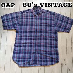 GAP/ギャップ 80's Vintage 古着 半袖チェックシャツ M　USA製