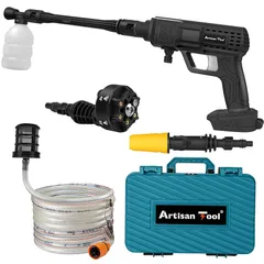 【独自オリジナル強化版】充電式高圧洗浄機 (黒)コードレス高圧洗浄機 18Vマキタバッテリー使用可能 コードレス ONスイッチ固定機能 フレキシブル可変ノズル 水圧強化 吐出水量UP 収納ケースの最小軽量化 水吸上げ部品改良 新型モーター搭載 洗車機 強力 1