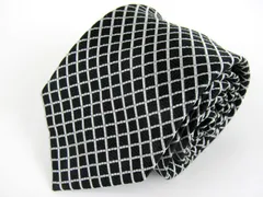 クリツィア ブランドネクタイ チェック柄 格子柄 シルク イタリア製 メンズ ブラック KRIZIA 【中古】