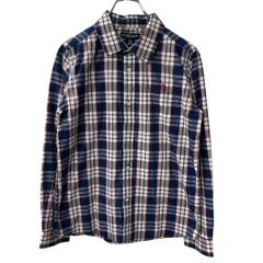 U.S.POLO ASSN. 長袖 チェックシャツ XL ネイビー ホワイト ユーエスポロアッスン タータンチェック 古着卸 アメリカ仕入 a709-6078