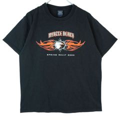 ロシア製Choice Apparel半袖ＴシャツバイクＴ両面プリントモーターサイクルBIKEWEEKアニマル動物イーグル鳥ブラック黒ブルー青オレンジフェードvintageヴィンテージ40302