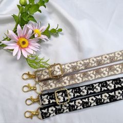 【No.3】 スマホショルダー/カメラ ストラップ インド刺繍リボン 合皮
