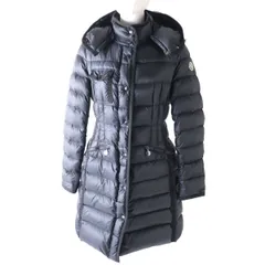 美品★国内正規品 MONCLER モンクレール HERMINE エルミンヌ フード・ロゴワッペン付 ZIP UP ロングダウンコート  レディース ブラック 1　h03-st30330-837のサムネイル