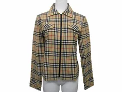 バーバリーズブルーレーベル Burberry's BLUE LABEL ノバチェック ジップアップ ブルゾン ジャケット ストレッチあり ベージュ EUR38 約M相当 ■GY14のサムネイル