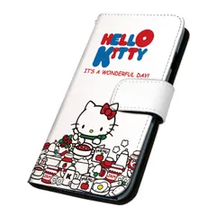 サンリオ 正規品 ハローキティ iPhone 15 Plus ケース 手帳型 スマホケース [デザイン:6.お食事中/マグネットハンドあり] SANRIO キティ iphone15plus アイフォン15 プラスlus