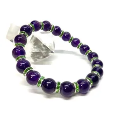 アメジスト パワーストーン ブレスレット 8mm 2月誕生石 （グリーン）メンズ・レディース　男性・女性　数珠ブレス　開運  [5]