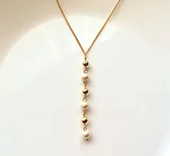 キスカコットンパールとゴールドビーズのYの字ネックレス