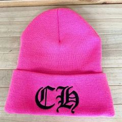 CHROME HEARTS（クロムハーツ）WOOL WATCH CAP ウールワッチキャップ CHロゴ刺繍 ビーニー ニット キャップ 帽子 ピンク