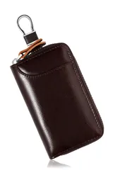 【色: ダークブラウン】収納スペースの多いキーホルダー キーケース 男性 メンズ