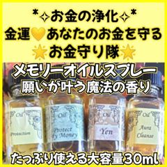 お金の浄化✨金運❤️あなたのお金を守る❤️お金守り隊❤️2025年新作メモリーオイル【お金警備隊】もブレンド❣️メモリーオイルスプレーたっぷり使える大容量30ml✽願いを叶える魔法の香り♡香りのお守り