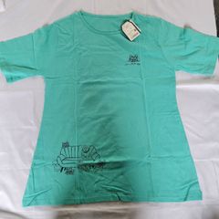半袖Tシャツ　クスグルジャパン　犬　いぬ　イヌ　グリーン　レディース　綿100％　M～Lサイズ　タグ付き