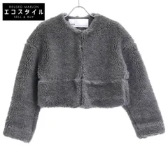 美品♪ティッカ ウールファーショートコート ブルゾン グレー ji0 極美品♪ ティッカ ウールファーショートコート ブルゾン グレー
