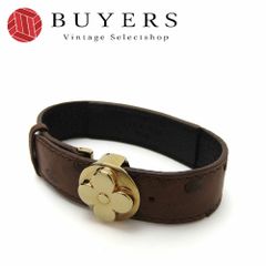未使用ルイ・ヴィトン花モチーフ レザー バングル 中古】ルイヴィトン バングル ブレスレット グッドラック ブレス