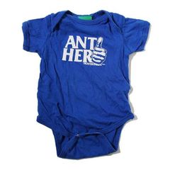 ANTI HERO (アンタイヒーロー) 中古【古着】ロンパース 赤ちゃん ベビー Anti logo thumbs up hand Rompers Blue (12 Months)