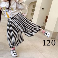 【新品】ガウチョ　ワイドパンツ　ストライプ　子供　ダンス　120