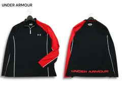 UNDER ARMOUR アンダーアーマー 通年 heatgear★ ロゴ 長袖 ハーフジップ シャツ Sz.XL メンズ 黒 大きいサイズ ゴルフ