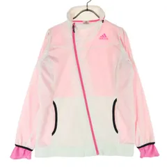 adidas アディダス ワンポイントロゴ 長袖 ウインドブレーカー M ホワイト レディース 古着