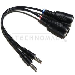 2本セット】TRS MIDI 変換ケーブル 黒【Type A / B】15cm オス-メス