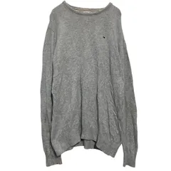 HILFIGER DENIM コットン混 ニット セーター XL グレー ヒルフィガーデニム ビッグサイズ 古着卸 アメリカ仕入 a612-5651のサムネイル