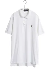 【お得なクーポン配布中!】 ポロ ラルフローレン 半袖 ポロシャツ メンズ L 古着 半袖シャツ ピマ コットン ストレッチ スムース カットソー ワンポイント シンプル 白