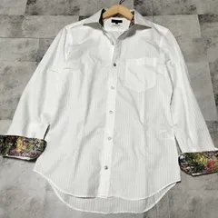 【美品】Paul Smith COLLECTION　花柄 ストライプ 長袖シャツ　Sサイズ　ドレスシャツ　シャドウストライプ　花柄プリント 襟・袖口