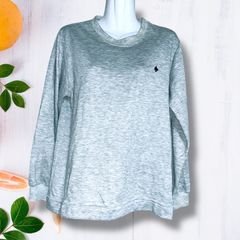 2198　POLO　Tシャツ　長袖　プルオーバー　ロゴ刺繍　レディース　【L】
