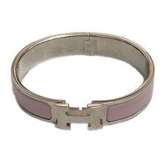 HERMES(エルメス) バングル クリックH シルバー×ライトピンク