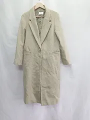 ◇ ⊇ rienda リエンダ 無地 長袖 ロングコート サイズM グリーン系 レディース メンズ E  【1505130007848】