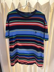 POLO RALPH LAUREN ポロ ラルフローレン Tシャツ 半袖 マルチカラー ボーダー サイズM A-463