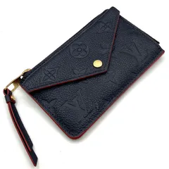 【鑑定済み】正規品 ルイヴィトン LOUIS VUITTON モノグラム アンプラント M69420  ポルトカルト・レクトヴェルソ LV  マリーヌルージュ 小銭入れ  コインケース  ミニウォレット カードケース 紺