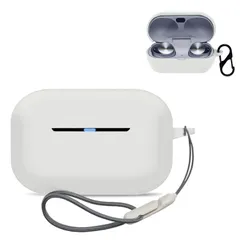 【特価セール】カバー 【RIGFUJUN】保護カバー ケース カラビナ付き 紛失防止 イヤーホン用ケース 用 キズ防止 耐衝撃 EAH-AZ80 全面保護 落下防止 装着充電可能 Technics 防塵 軽量（ホワイト）