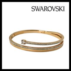スワロフスキー　fresh バングル　Mサイズ Fresh bangle, Round cut, White, Rose gold-tone plated